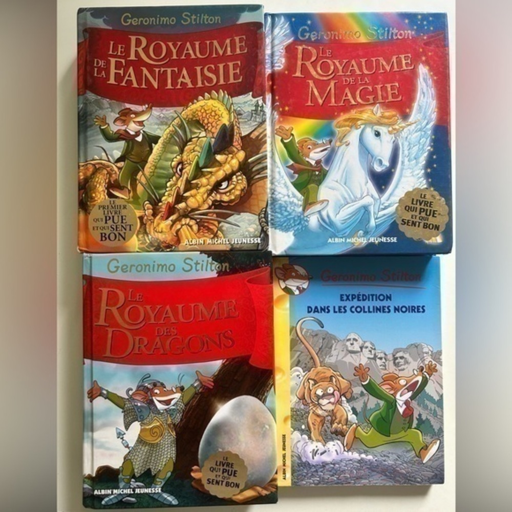 Livres pour Enfants en Français, GERONIMO STILTON, 8 ans+, Ensemble de 4